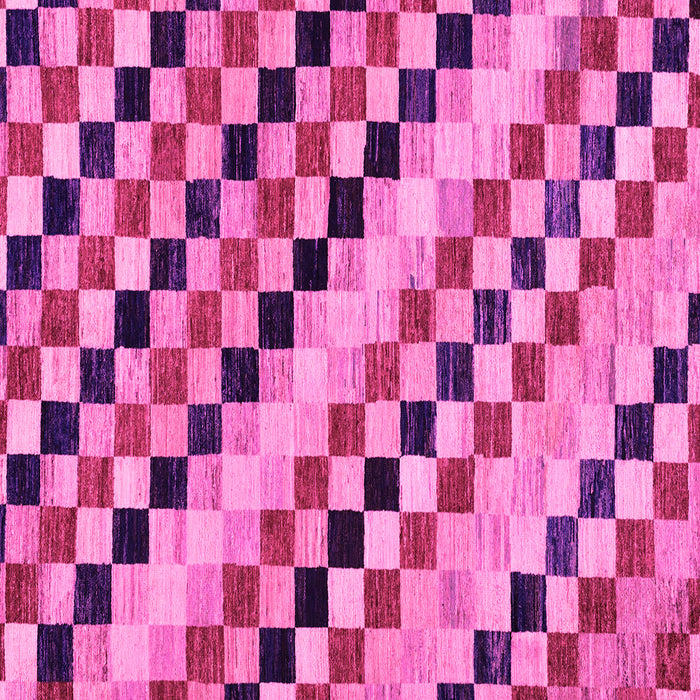 Square Machine Washable Checkered Pink Modern Rug, wshabs114pnk