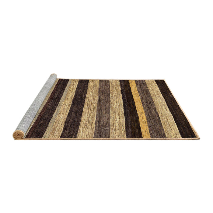 Sideview of Machine Washable Abstract Bakers Brown Rug, wshabs115