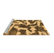 Sideview of Machine Washable Abstract Brown Modern Rug, wshabs1150brn