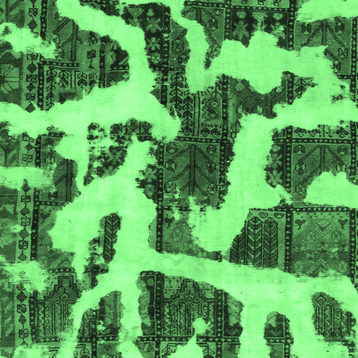 Machine Washable Abstract Emerald Green Modern Area Rugs, wshabs1150emgrn