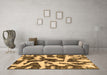 Machine Washable Abstract Brown Modern Rug in a Living Room,, wshabs1150brn