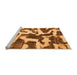 Sideview of Machine Washable Abstract Orange Modern Area Rugs, wshabs1150org
