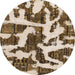 Square Abstract Brown Modern Rug, abs1150