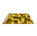Sideview of Machine Washable Abstract Yellow Modern Rug, wshabs1150yw