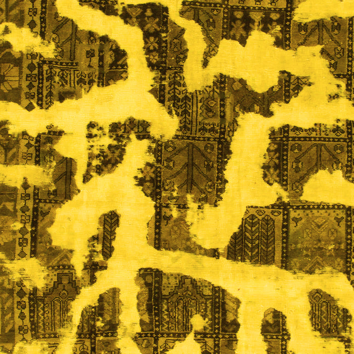 Machine Washable Abstract Yellow Modern Rug, wshabs1150yw
