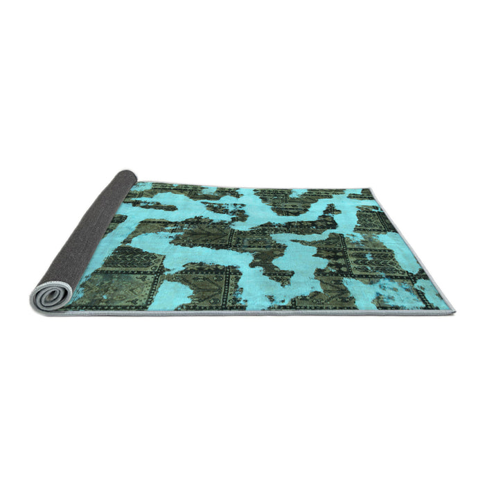 Sideview of Abstract Light Blue Modern Rug, abs1150lblu