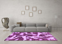 Machine Washable Abstract Purple Modern Rug, wshabs1150pur