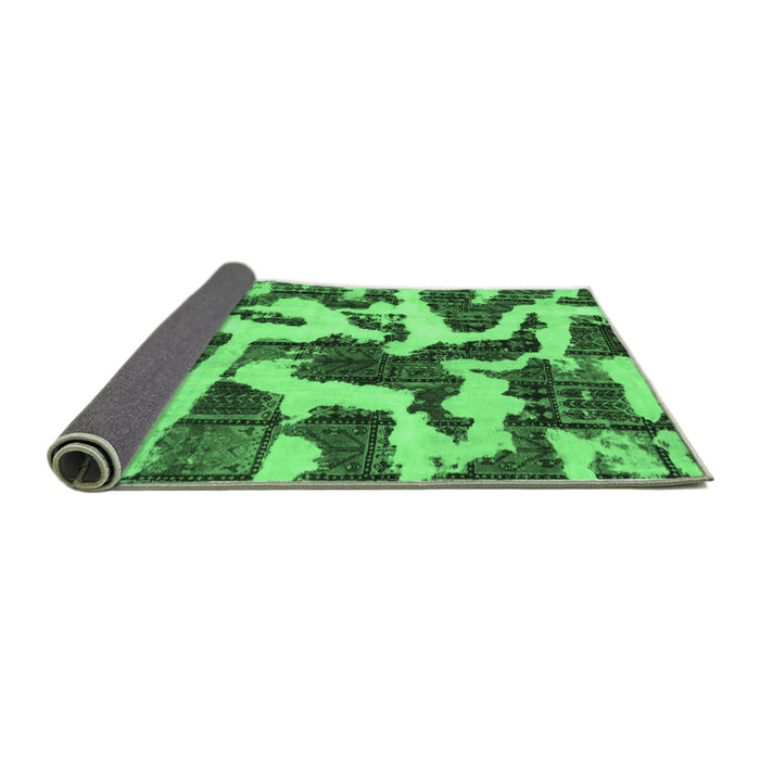 Sideview of Abstract Emerald Green Modern Rug, abs1150emgrn