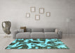 Machine Washable Abstract Light Blue Modern Rug in a Living Room, wshabs1150lblu