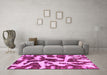 Machine Washable Abstract Pink Modern Rug in a Living Room, wshabs1150pnk