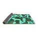 Sideview of Abstract Turquoise Modern Rug, abs1150turq