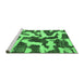 Sideview of Machine Washable Abstract Emerald Green Modern Area Rugs, wshabs1150emgrn