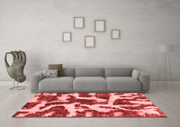 Machine Washable Abstract Red Modern Rug, wshabs1150red