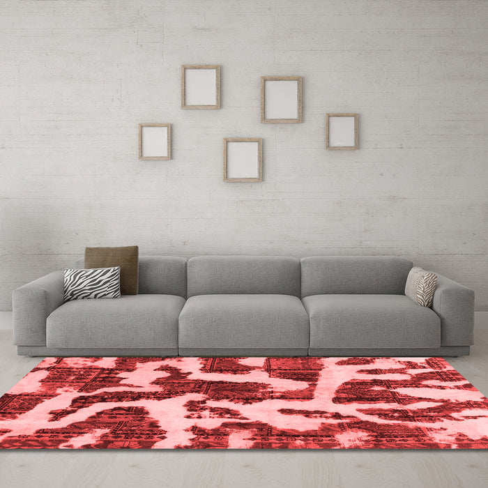 Modern Red Washable Rugs