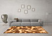 Machine Washable Abstract Orange Modern Area Rugs in a Living Room, wshabs1150org