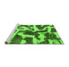 Sideview of Machine Washable Abstract Green Modern Area Rugs, wshabs1150grn