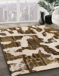 Abstract Brown Modern Rug, abs1150