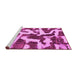 Sideview of Machine Washable Abstract Pink Modern Rug, wshabs1150pnk
