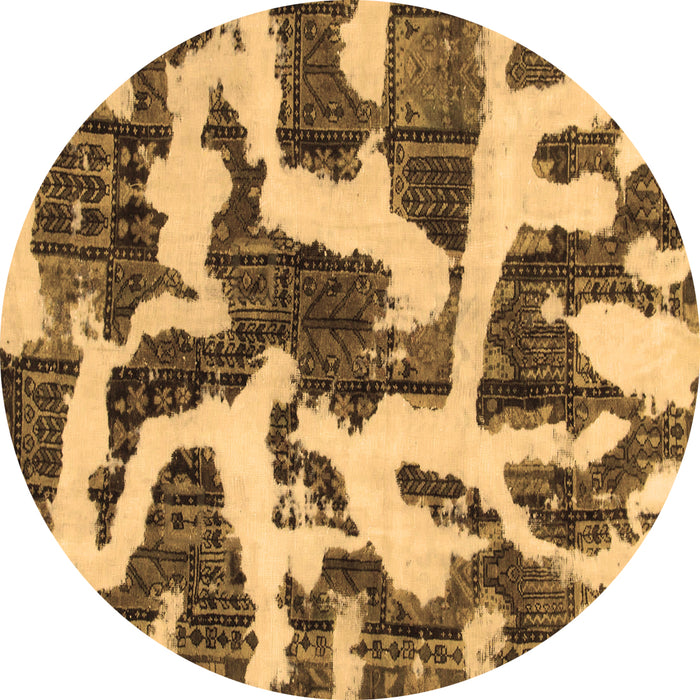 Round Machine Washable Abstract Brown Modern Rug, wshabs1150brn