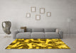 Machine Washable Abstract Yellow Modern Rug in a Living Room, wshabs1150yw