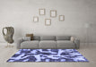 Machine Washable Abstract Blue Modern Rug in a Living Room, wshabs1150blu
