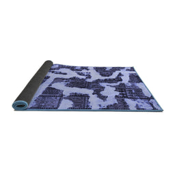 Sideview of Abstract Blue Modern Rug, abs1150blu