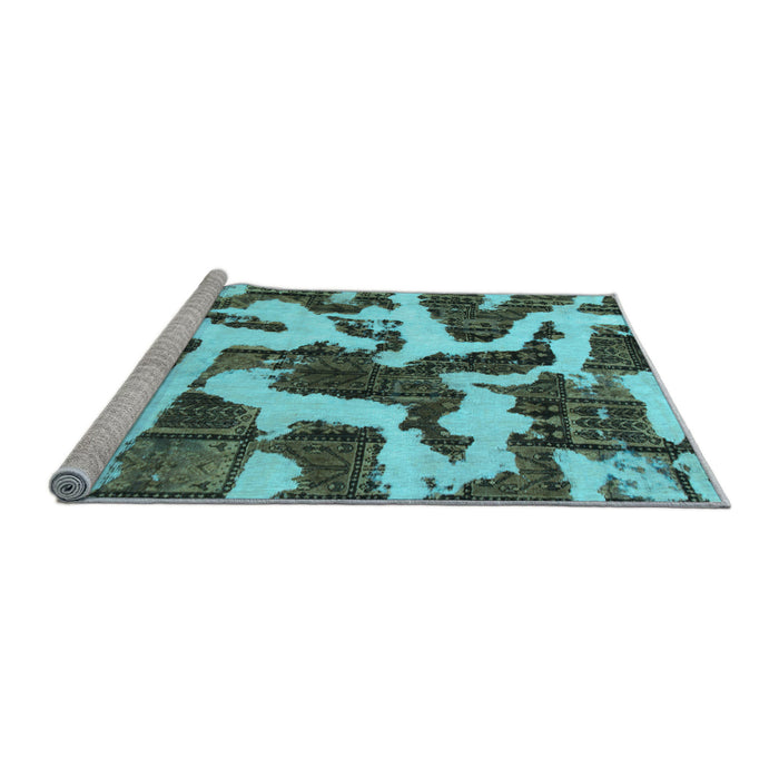 Sideview of Machine Washable Abstract Light Blue Modern Rug, wshabs1150lblu