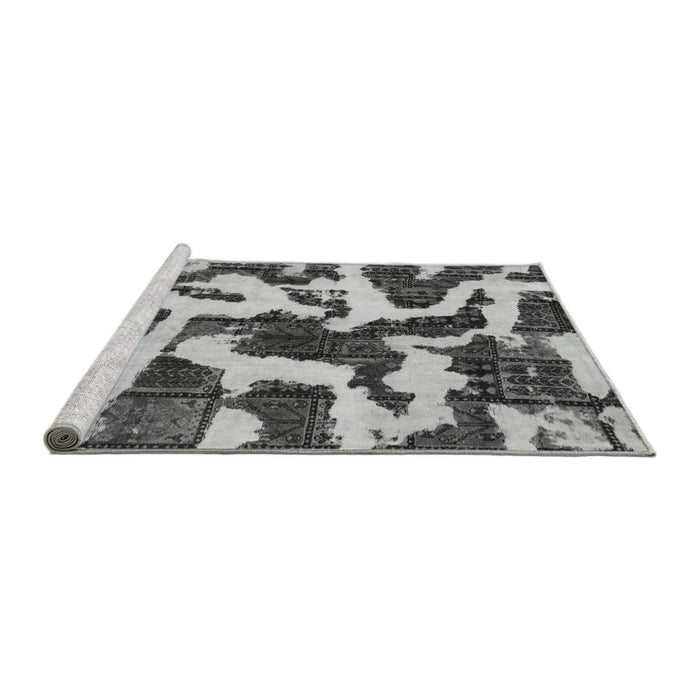 Sideview of Machine Washable Abstract Gray Modern Rug, wshabs1150gry