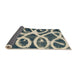 Sideview of Abstract Blue Moss Green Modern Rug, abs1151