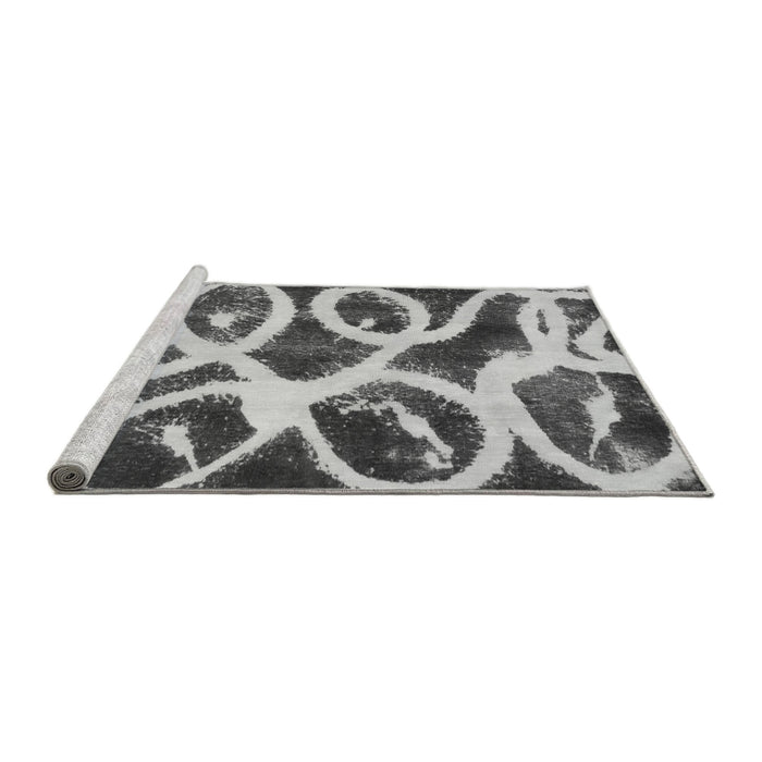 Sideview of Machine Washable Abstract Gray Modern Rug, wshabs1151gry