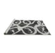 Sideview of Machine Washable Abstract Gray Modern Rug, wshabs1151gry