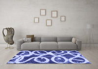 Machine Washable Abstract Blue Modern Rug, wshabs1151blu