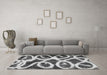 Machine Washable Abstract Gray Modern Rug in a Living Room,, wshabs1151gry