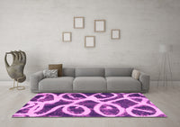 Machine Washable Abstract Pink Modern Rug, wshabs1151pnk