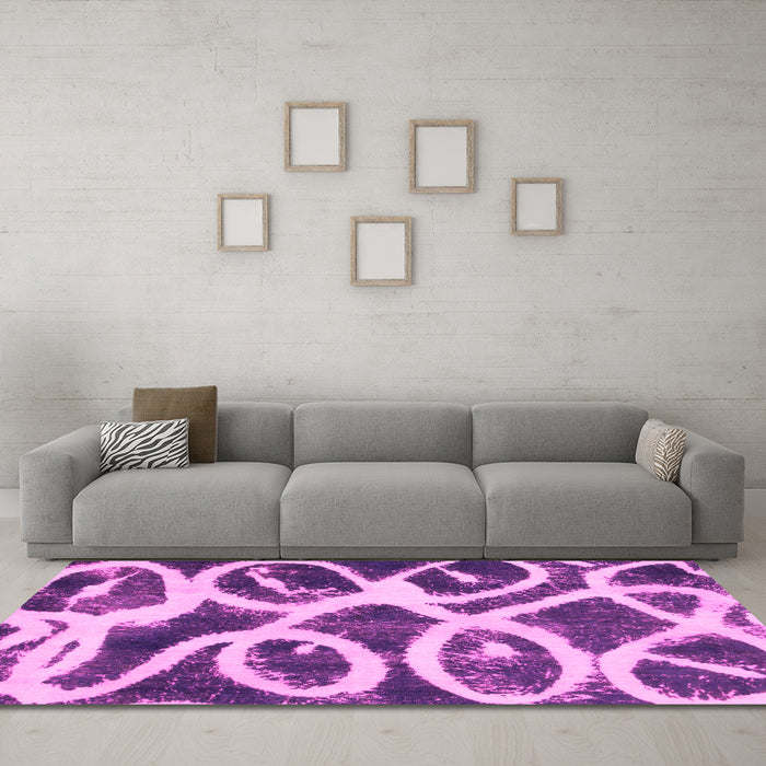 Machine Washable Abstract Pink Modern Rug in a Living Room, wshabs1151pnk