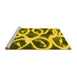 Sideview of Machine Washable Abstract Yellow Modern Rug, wshabs1151yw