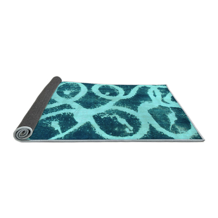 Sideview of Abstract Light Blue Modern Rug, abs1151lblu