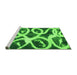 Sideview of Machine Washable Abstract Green Modern Area Rugs, wshabs1151grn