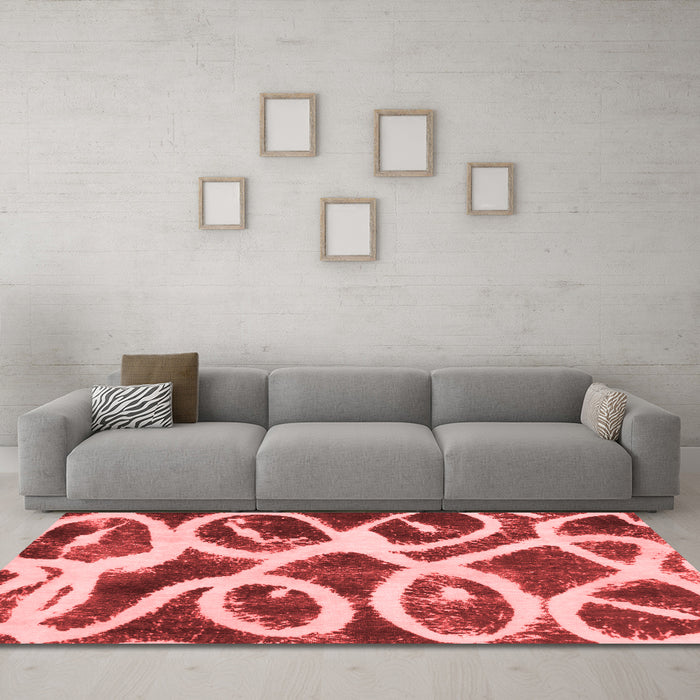 Modern Red Washable Rugs
