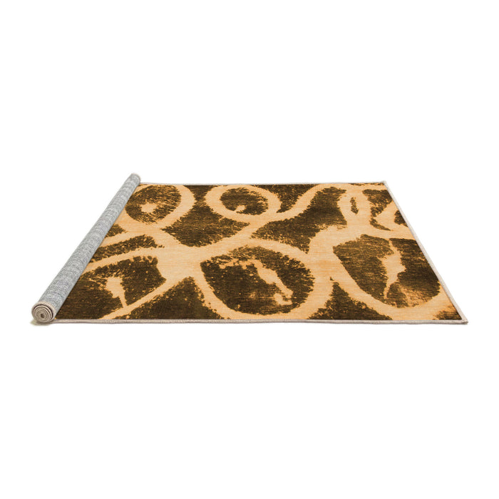 Sideview of Machine Washable Abstract Orange Modern Area Rugs, wshabs1151org