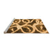 Sideview of Machine Washable Abstract Orange Modern Area Rugs, wshabs1151org