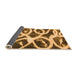 Sideview of Abstract Orange Modern Rug, abs1151org