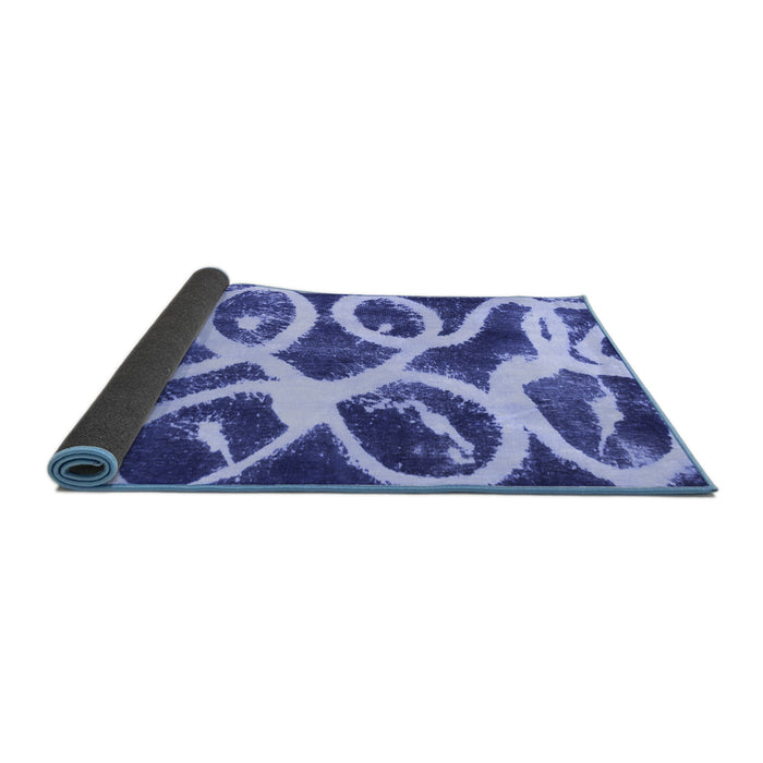 Sideview of Abstract Blue Modern Rug, abs1151blu