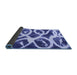 Sideview of Abstract Blue Modern Rug, abs1151blu