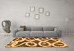 Machine Washable Abstract Orange Modern Area Rugs in a Living Room, wshabs1151org