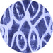 Round Abstract Blue Modern Rug, abs1151blu