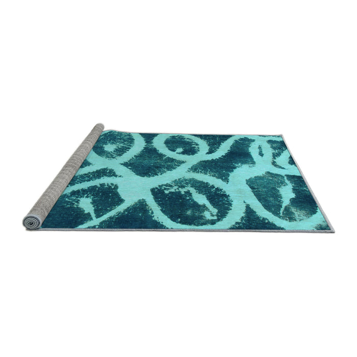 Sideview of Machine Washable Abstract Light Blue Modern Rug, wshabs1151lblu