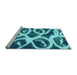 Sideview of Machine Washable Abstract Light Blue Modern Rug, wshabs1151lblu