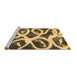 Sideview of Machine Washable Abstract Brown Modern Rug, wshabs1151brn