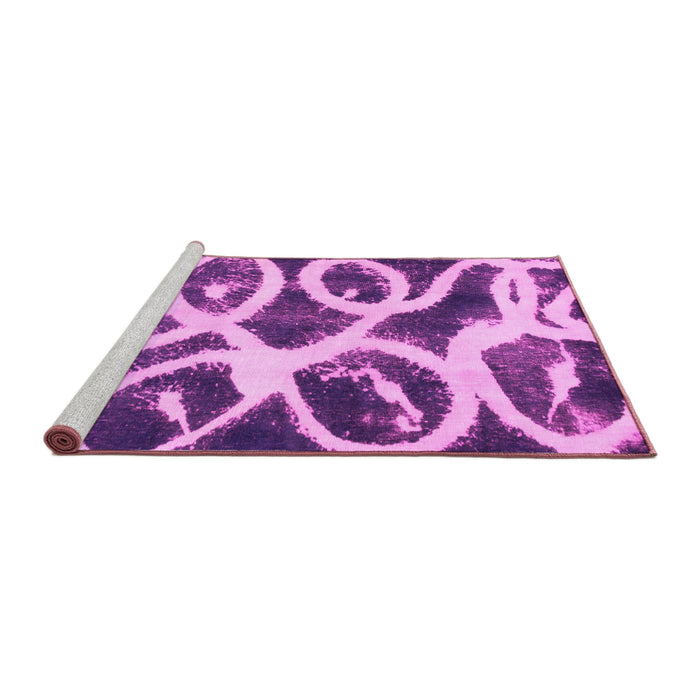 Sideview of Machine Washable Abstract Pink Modern Rug, wshabs1151pnk